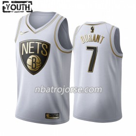 Barn Brooklyn Nets Tröja Kevin Durant 7 2019-20 Nike Vit Golden Edition Swingman